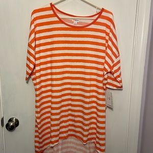 LuLaRoe Orange and White, Irma XL, NWT